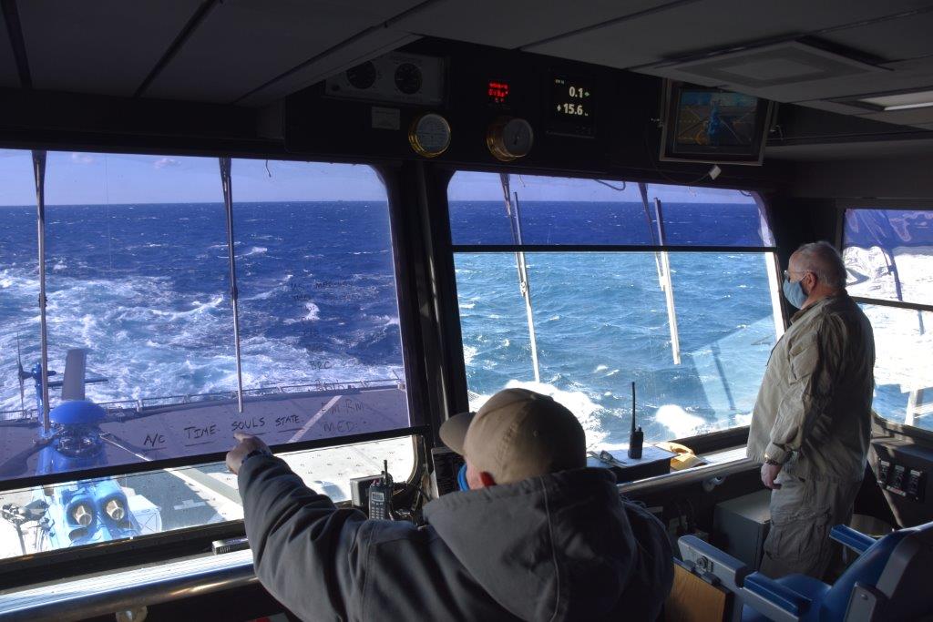 TSUSHIMA STRAIT (Dec. 15, 2020) - The Lewis and Clark-class dry cargo and ammunition ship USNS Alan Shepard (T-AKE 3) conducts routine operations during a freedom of navigation operation in the vicinity of the Tsushima Strait. The ship conducted normal operations within Japan’s claimed territorial seas to challenge excessive maritime claims and preserve access and navigational freedoms consistent with international law. U.S. 7th Fleet conducts forward-deployed naval operations in support of U.S. national interests in the Indo-Pacific area of operations