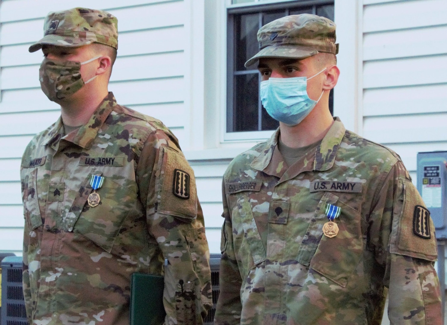 Sgt. Michael Walker and Spc. Luke Shallenberger take top honors in the Virginia Beach-based 329th Regional Support Group Best Warrior Competition held Dec. 10-11, 2020, at Fort Pickett, Virginia.