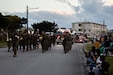 III Marine Expeditionary Force Band performs during the “Holiday Extravaganza” parade on Camp Foster, Okinawa, Japan, Dec. 12.