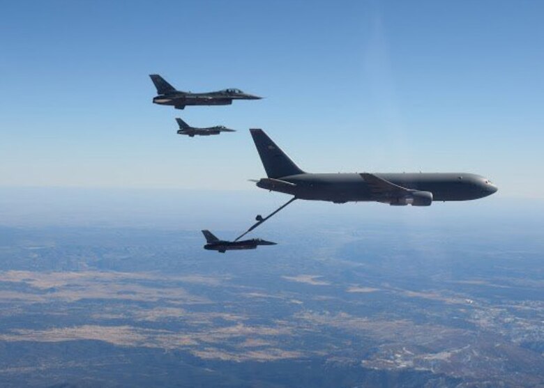 KC-46s refuel F-16 Fighters