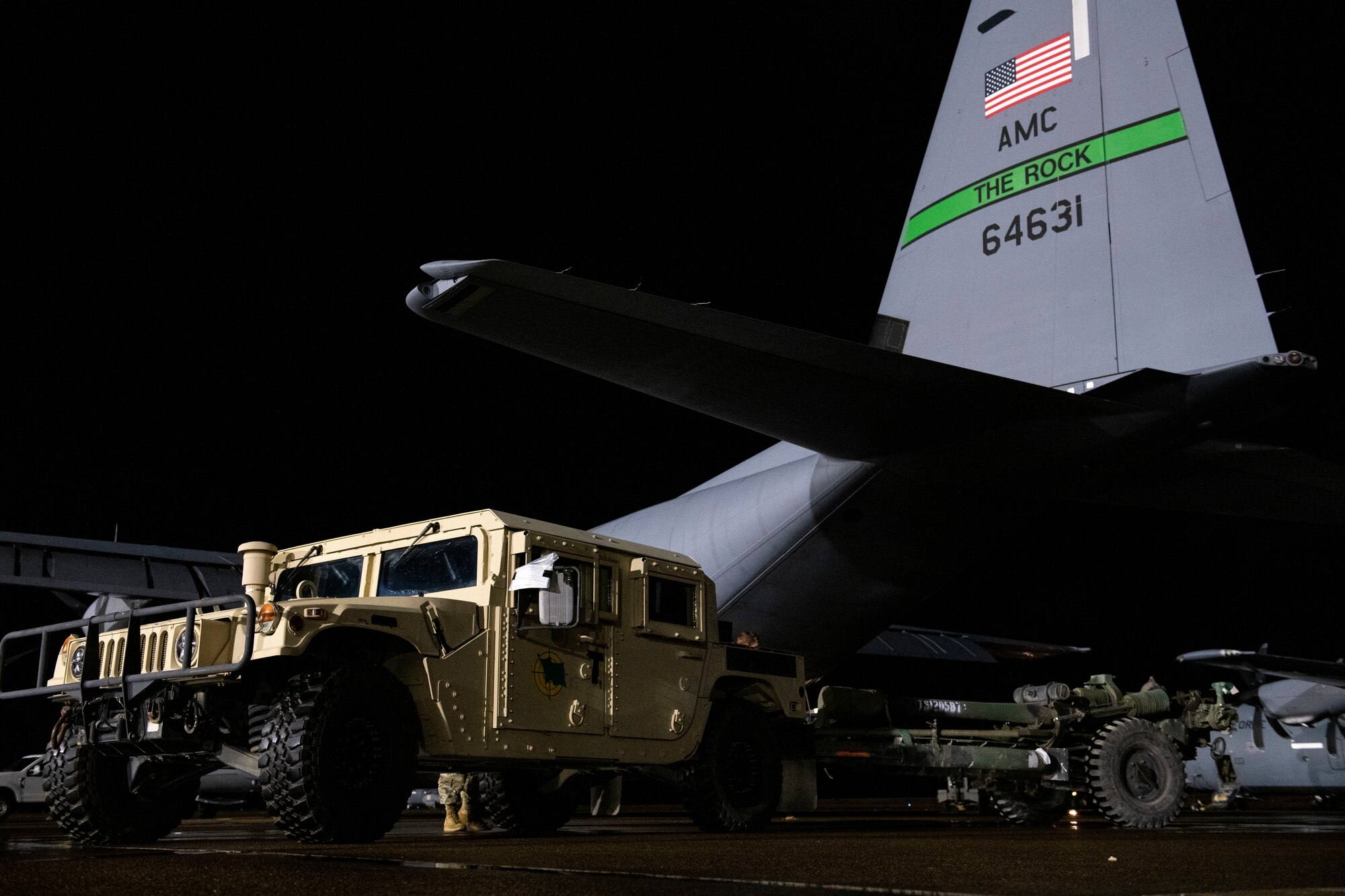 a Humvee and a plane