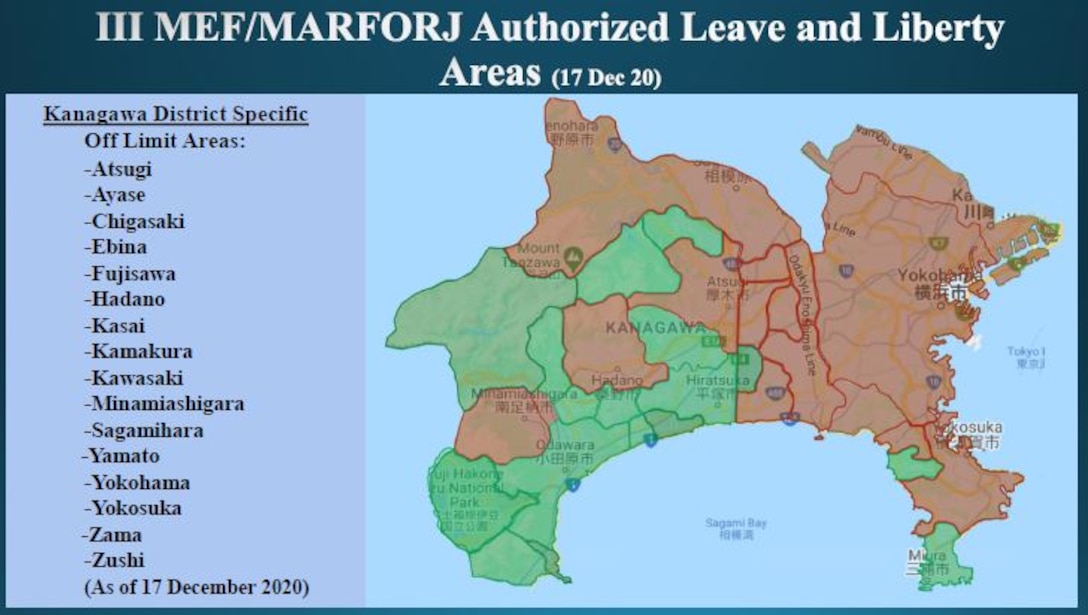 III MEF/MARFORJ Authorized Leave and Liberty Areas