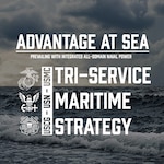 A graphic depicting the Tri-Service Maritime Strategy.