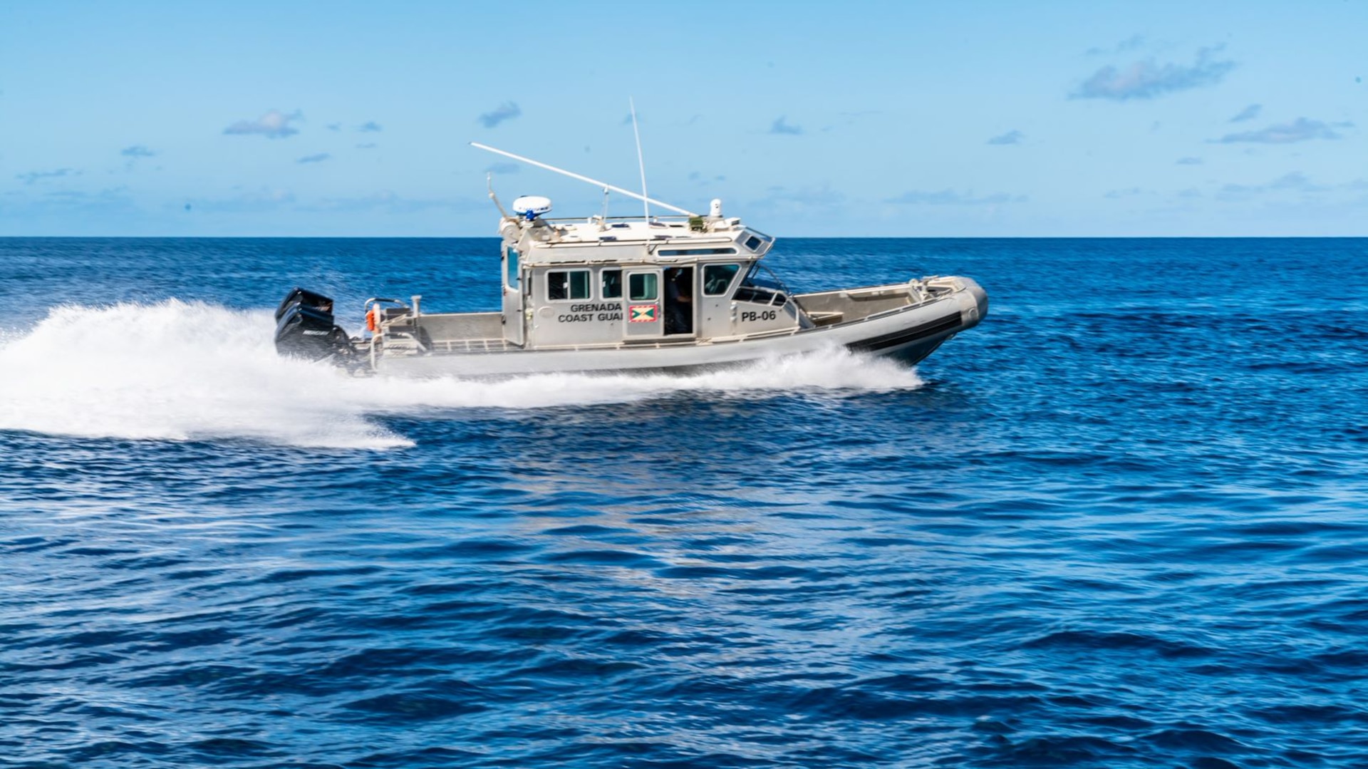 A boat in the water.