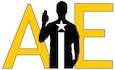 Letter A I E with person holding up hand