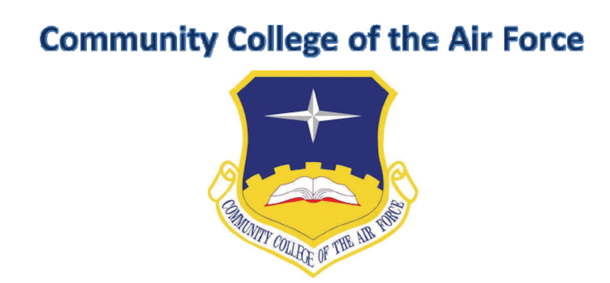 CCAF logo - shield with blue upper half with star and yellow lower half with book