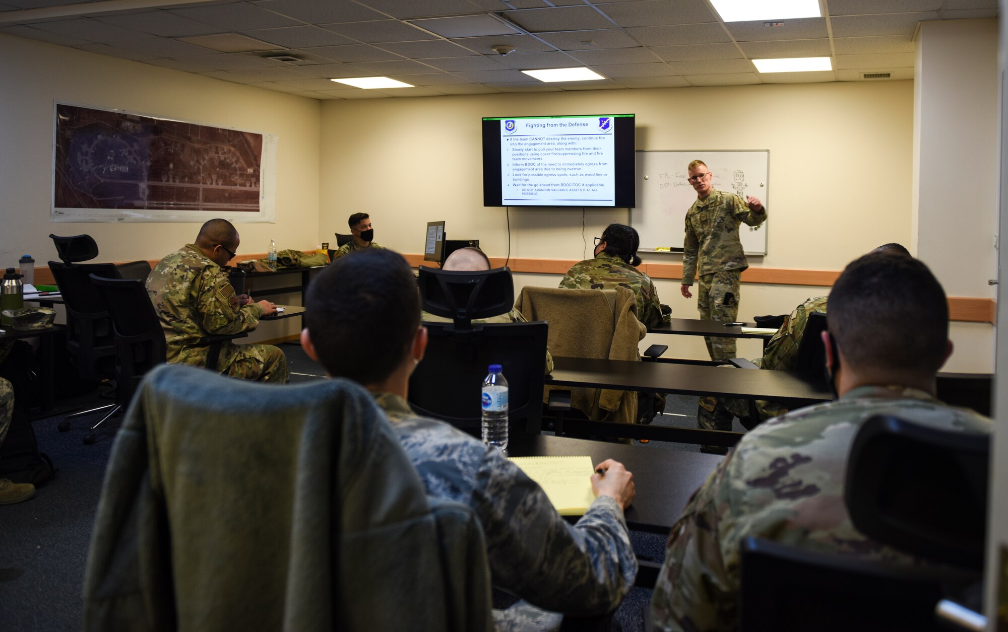 Airmen sitting in a classroom