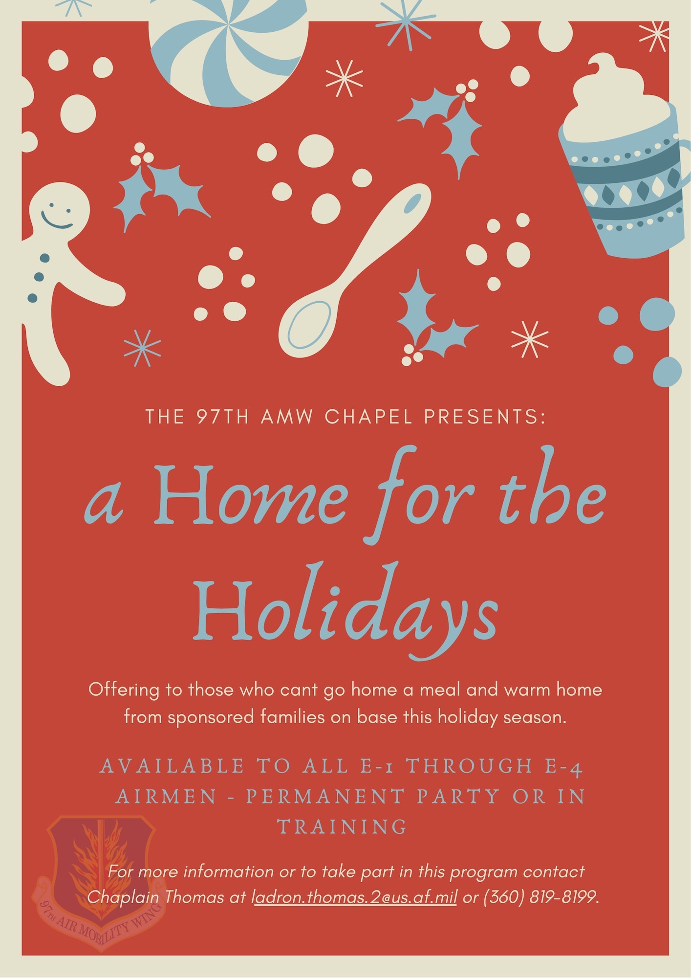 A Home for the Holidays program flyer.