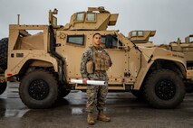 LCpl. Devin J. Taylor, a motor vehicle operator with, Transportation Services Company, Combat Logistics Battalion 8, Combat Logistics Regiment 2, 2d Marine Logistics Group, poses for a photo on Camp Lejeune, N.C., December 16, 2020. “A man’s true character will show when faced with adversity,” said Taylor, a Los Angeles, Calif., native. According to his leadership, Taylor Taylor has been a vital asset throughout the duration of Integrated Warfighting Exercise/MAGTF Warfighting Exercise 1-21.  Due to LCpl. Taylor’s technical expertise and uncompromising work ethic, units across the AO were able to be supplied with 23,142 lbs. of ammunition in order to conduct training for the duration of the 45 day exercise.  Concurrently, LCpl. Taylor did not hesitate to assist and improve his platoon’s tactical performance by conducting IA drills, machine gun drills, and route planning. LCpl. Taylor is always at the forefront of any challenge by  navigating recovery missions and taking over as convoy commander while his platoon commander was called to lead some different tasks during convoy operations . LCpl. Taylor’s dependability, reliability, and positive influence makes him highly deserving of Motivator of the Week.
 (U.S. Marine Corps photo by Cpl. Elijah J. Abernathy)