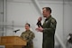 U.S. Air Force Lt. Col. Samuel Chipman, the 355th Fighter Squadron commander, speaks during the squadron reactivation ceremony Dec. 18, 2020, at Eielson Air Force Base, Alaska.