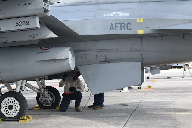 Members of the 926th Aircraft Maintenance Squadron provide maintenance support to the 482nd Fighter Wing, Homestead Air Reserve Base, Florida, Dec. 6-19, 2020. The 12 maintainers have been working at Homestead ARB in support of the 482nd’s upcoming deployment.