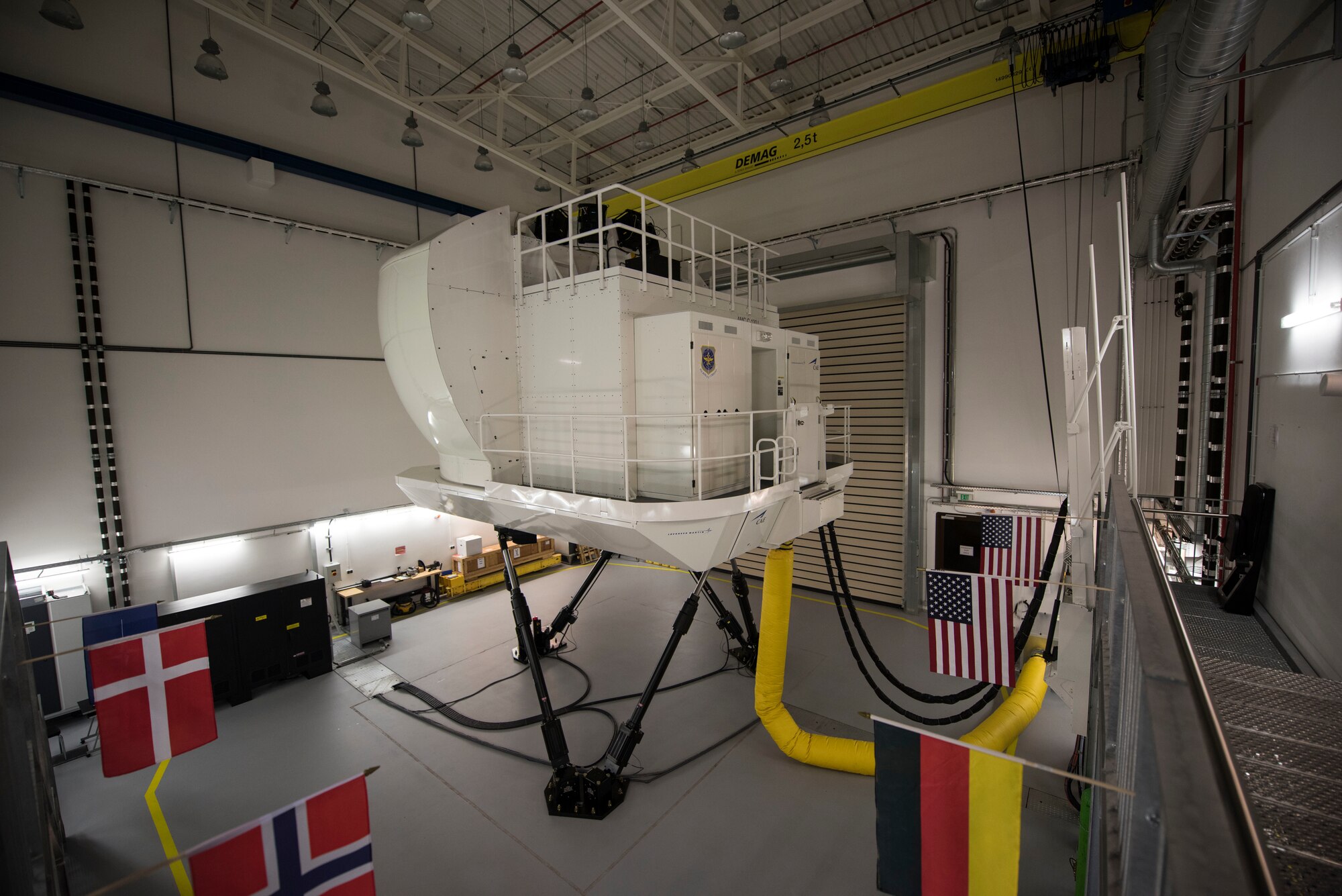 A photo of the C-130 flight simulator.