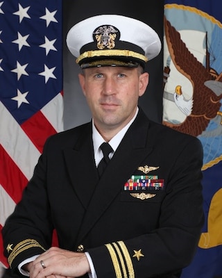 Official biography photo of Lieutenant Commander Glen A. Premo, OIC, VRC-30,Det. 5.