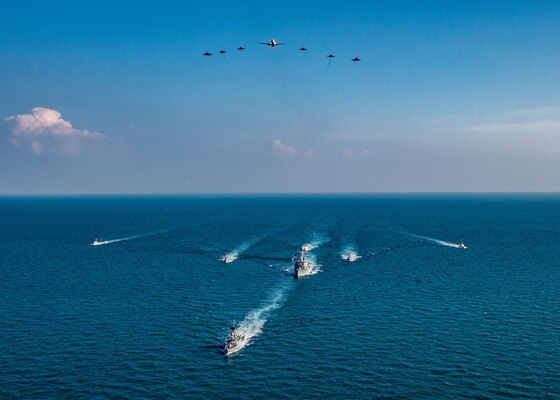 U.S. and partner navies operate in the Arabian Gulf.