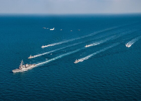 U.S. and partner navies operate in the Arabian Gulf.