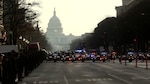 Members of the Police Task Force escort members in the inauguration rehearsal parade on Pennsylvania Avenue in Washington, D.C., Jan. 15, 2017. More than 5,000 military members from across all branches of the armed forces of the United States, including Reserve and National Guard components, provided ceremonial support and defense support of civil authorities during the inaugural period.