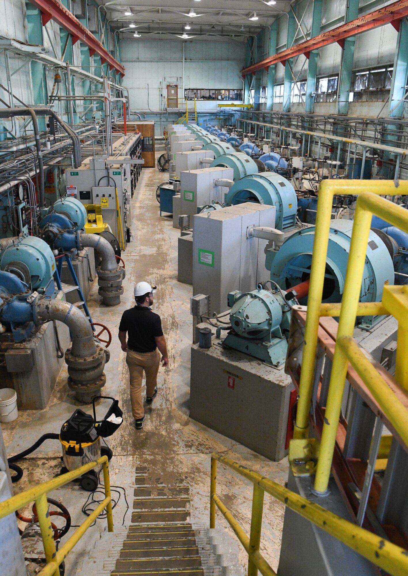 Joshua Cooke, an Arnold Engineering Development Complex senior utility manager, inspects a water pumping station, Sept. 10, 2020, at Arnold Air Force Base, Tenn. The AEDC Base Civil Engineering Branch oversees utilities at Arnold AFB. (U.S. Air Force photo by Jill Pickett)
