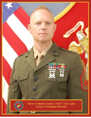 201221-N-N0443-1005 PENSACOLA, Fla. (Dec. 21, 2020) Official photo of Gunnery Sergeant Christopher Rhodes. (U.S. Navy photo)