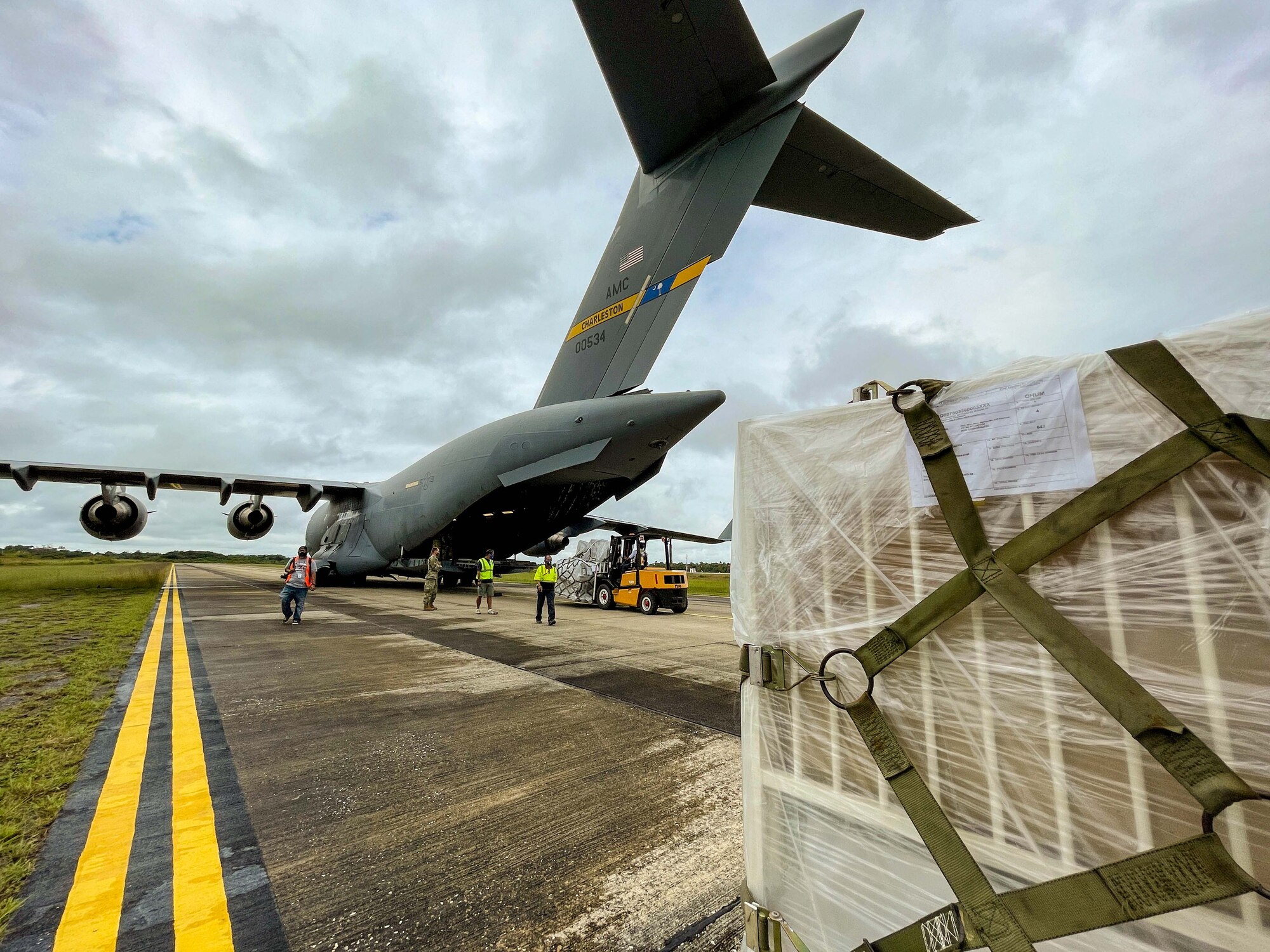 As Christmas quickly approaches, the people of Belize received a much needed gift, in the form of nearly 7,200 lbs. of medical aid delivered via Charleston based C-17.

The donated humanitarian aid, consisting of mostly surgical equipment, was delivered by the 315th Airlift Wing from Joint Base Charleston, S.C., and was estimated to help more than a half-million people in Belize.