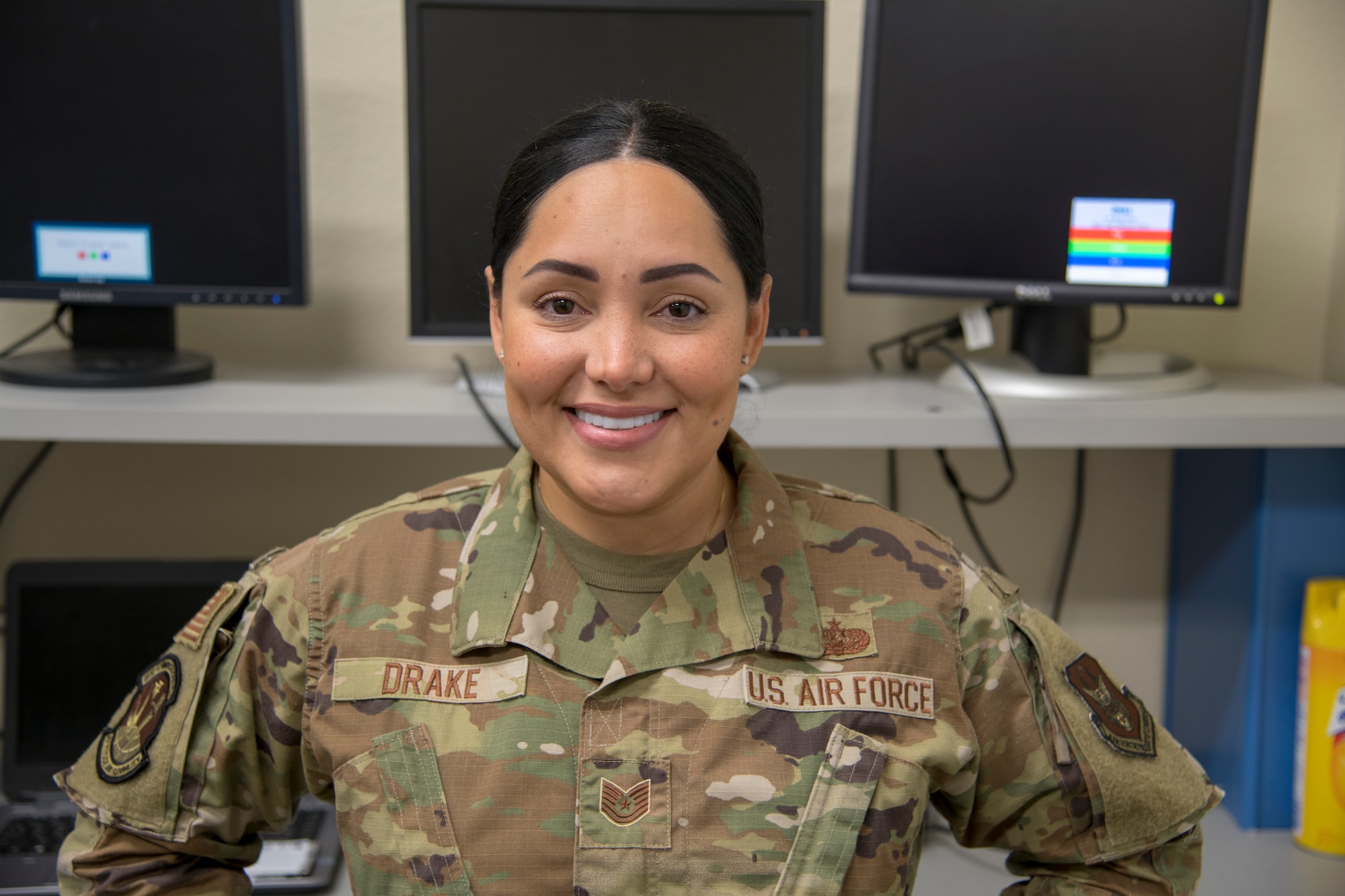 Tech. Sgt. Regine Drake, 403rd Communications Flight knowledge management center section chief, was selected as the 403rd Wing’s third quarter award winner in the noncommissioned officer category. (U.S. Air Force photo by 2nd Lt. Christopher Carranza)