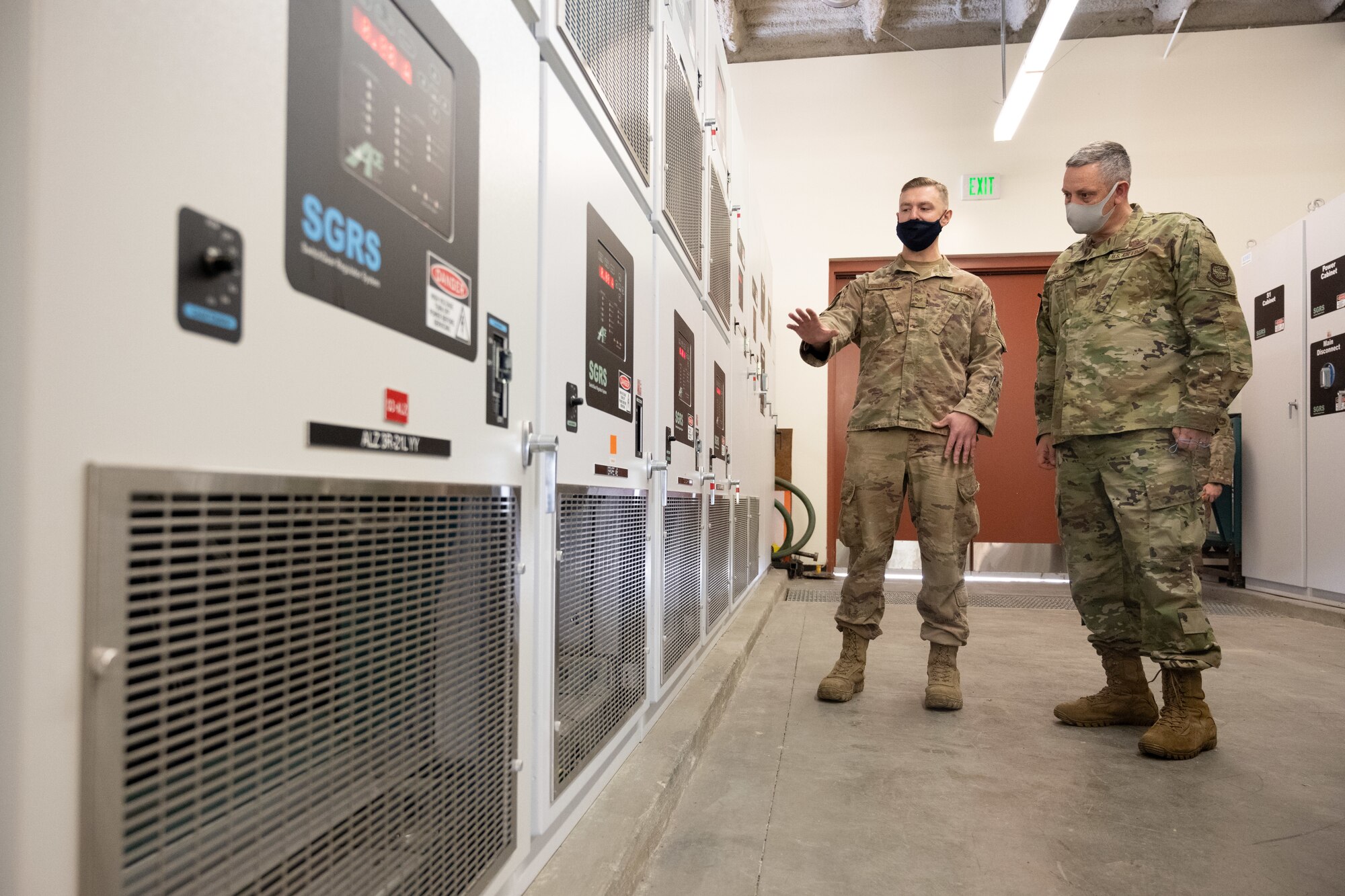 Airman shows commander the airfield lighting vault