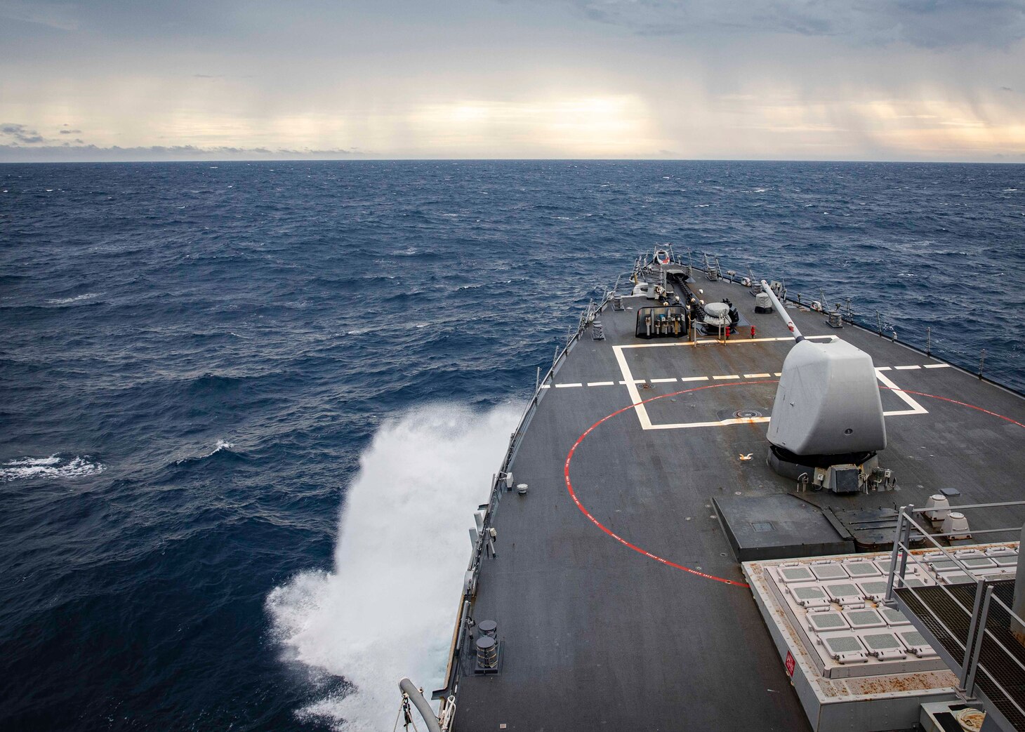 SOUTH CHINA SEA (Dec. 22, 2020) The Arleigh Burke-class guided-missile destroyer USS John S. McCain (DDG 56) transits through South China Sea while conducting routine underway operations. McCain is forward-deployed to the U.S. 7th Fleet area of operations in support of security and stability in the Indo-Pacific region. (U.S. Navy photo by Mass Communication Specialist 2nd Class Markus Castaneda)