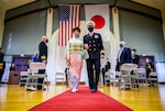 YOKOSUKA, Japan (Nov. 30, 2020) Capt. Harry Ganteaume, Submarine Group 7​'s former Chief of Staff and Operations Officer, and his wife, Sumiko, are rung ashore during his retirement ceremony at Commander Fleet Activities Yokosuka​. (U.S. Navy photo by Mass Communication Specialist 2nd Class Taylor DiMartino)