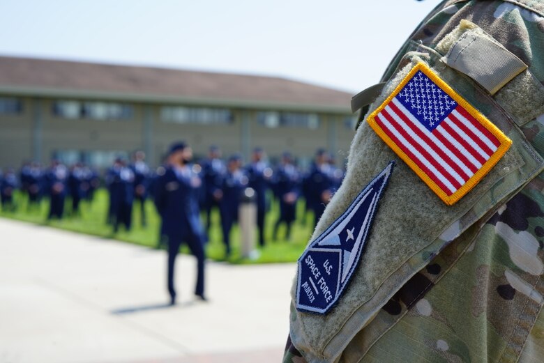 Space professionals assigned to the 533rd Training Squadron participate in the Provisional Space Training and Readiness Delta Transition Ceremony Sept. 3, 2020, at Vandenberg Air Force Base, Calif.