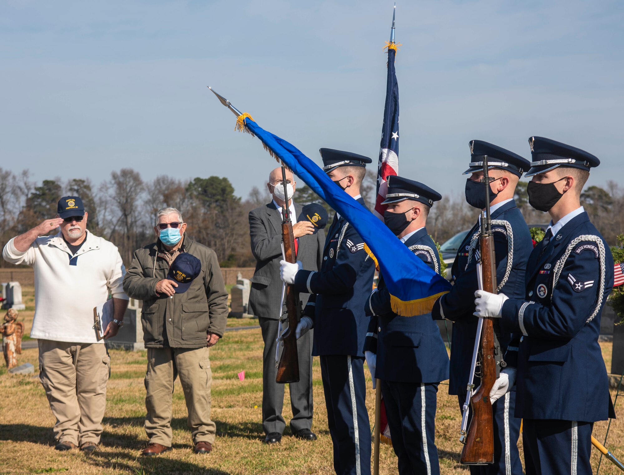 Airmen and local community members gather for the Wreaths Across America event