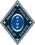 Picture of DIVE logo - diamond shape outlined in gray, with word dive vertical in the middle and surrounded by words innovate, visualize, develop and execute