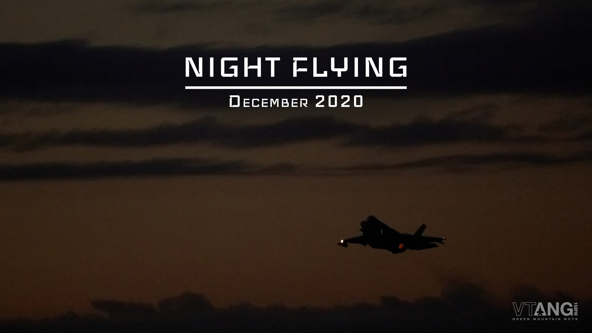 The Vermont Air National Guard is scheduled to begin two weeks of night flying operations starting Dec. 1-5 and Dec. 8-11. Nighttime takeoffs will occur between 4:30-6:30 p.m. and nighttime landings will occur between 6-8 p.m.
