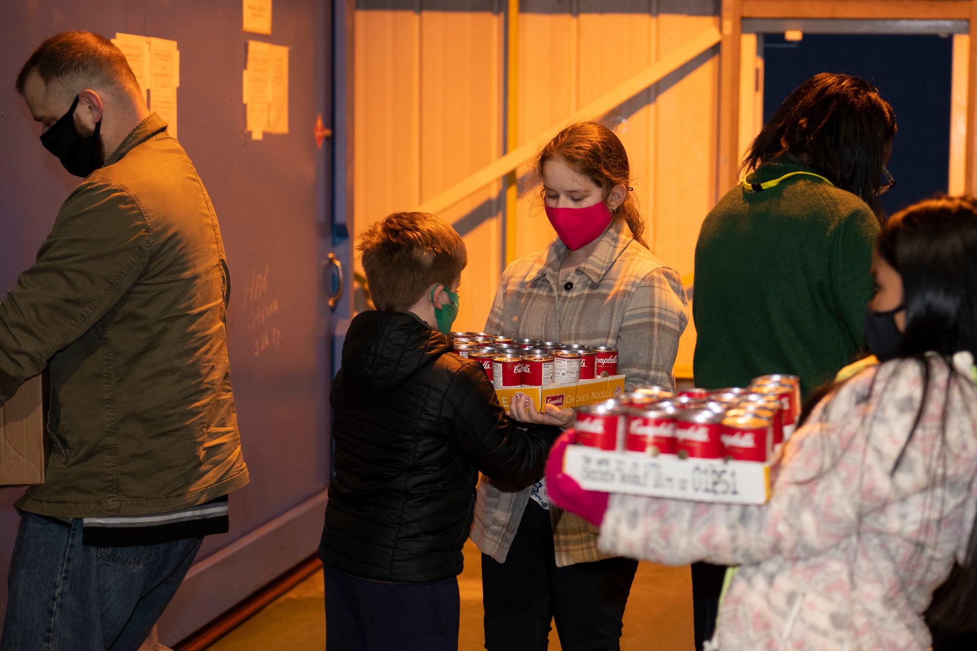 Royal Air Force Alconbury and RAF Molesworth schools and organizations worked together to collect food for the Alconbury Molesworth Spouse Club Food Pantry and the First Shirts Council food distribution Nov. 23 – Dec. 18, 2020, collecting a total of 2,876 items. (U.S. Air Force photo by Senior Airman Jennifer Zima)