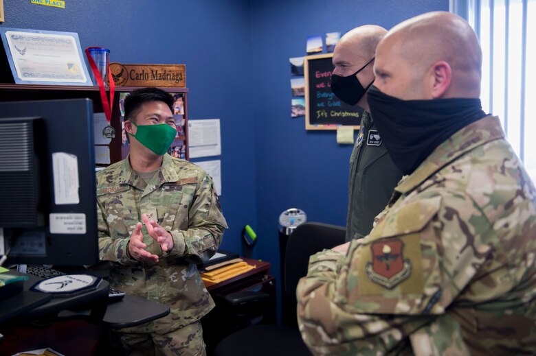 The 49th Wing leadership team visits the 311th Fighter Squadron