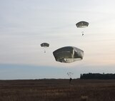 U.S. Army paratroopers jumping from UH-60 Black Hawk aircraft navigate Sicily Drop Zone to a safe landing at Fort Bragg, N.C., Dec. 3, 2020, during non-tactical airborne operations hosted by the U.S. Army Reserve's U.S. Army Civil Affairs and Psychological Operations Command (Airborne) and the 82nd Airborne Division.