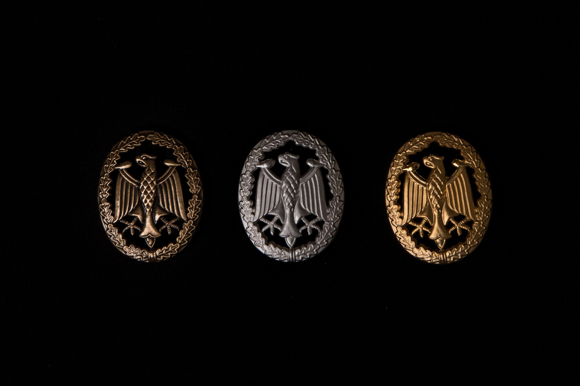 badges on black background