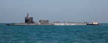 201223-A-HS292-1020 GULF OF BAHRAIN (Dec. 23, 2020) The guided-missile submarine USS Georgia (SSGN 729) transits the Gulf of Bahrain, inbound to a sustainment and logistics visit in Manama, Bahrain, Dec. 23. Georgia is deployed to the U.S. 5th Fleet area of operations in support of naval operations to ensure maritime stability and security in the Central Region, connecting the Mediterranean and Pacific through the Western Indian Ocean and three critical chokepoints to the free flow of global commerce.