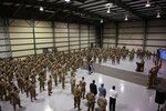 The Louisiana National Guard’s 3rd Battalion of the 156th Infantry Regiment, 256th Infantry Brigade Combat Team, takes part in a deployment ceremony in Lafayette, La., Nov. 10, 2020. This unit joins the approximately 2,000 Louisiana Guardsmen deploying to the Middle East in support of U.S. Central Command operations.
