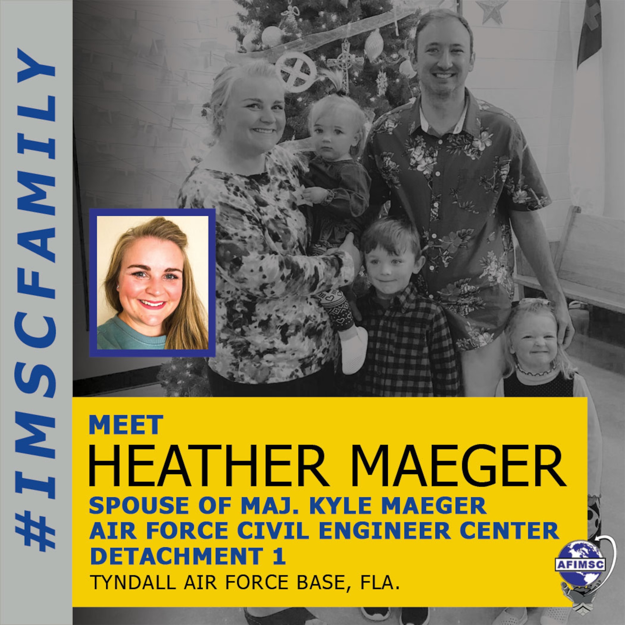Graphic about Heather Maeger, spouse of Maj. Kyle Maeger
