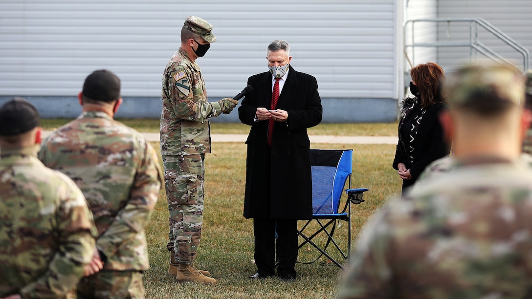 Fort McCoy Soldiers and Sparta Chamber of Commerce Honor Walter Haag