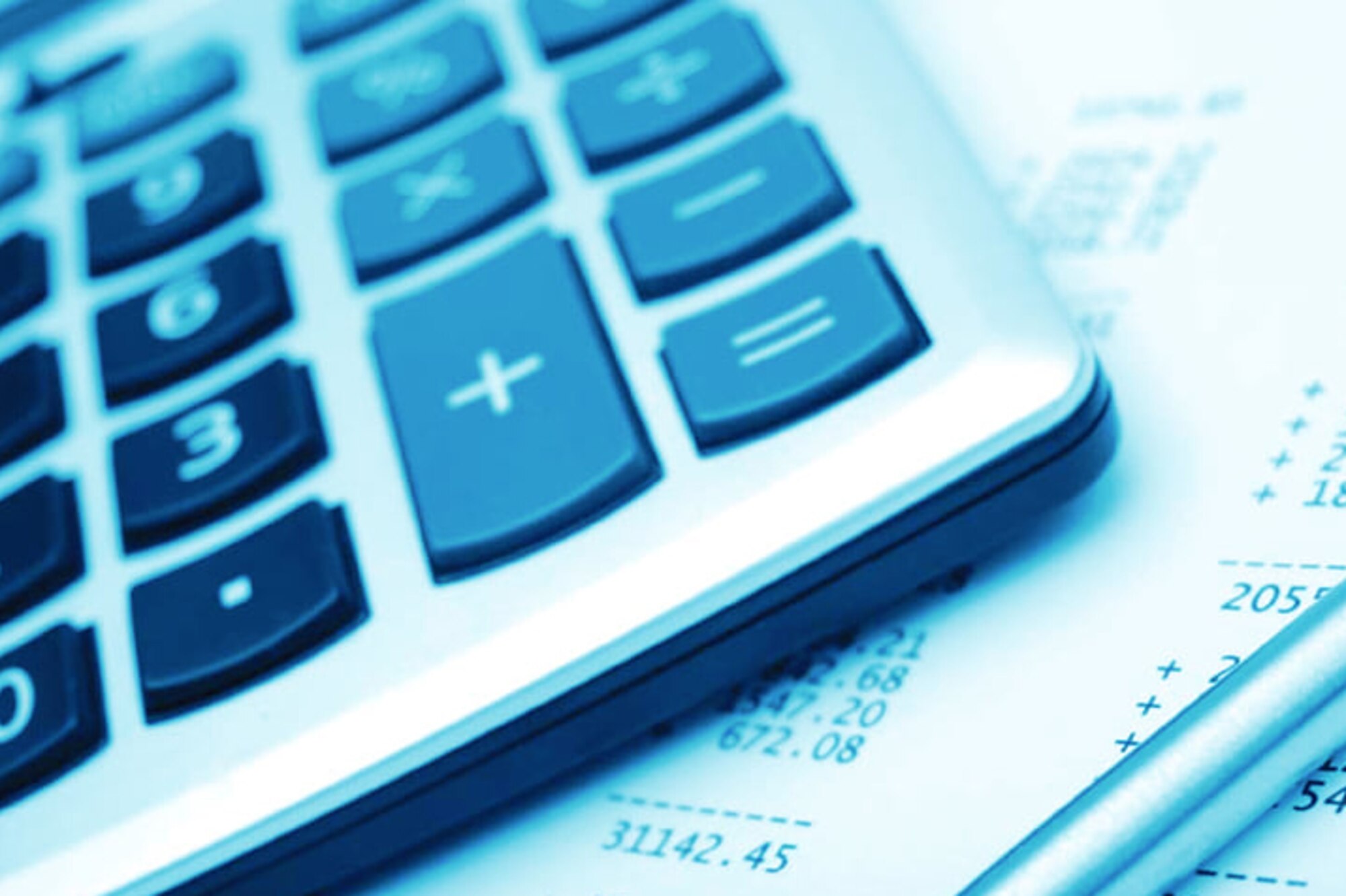 A graphic shows a calculator, a pen and a form.