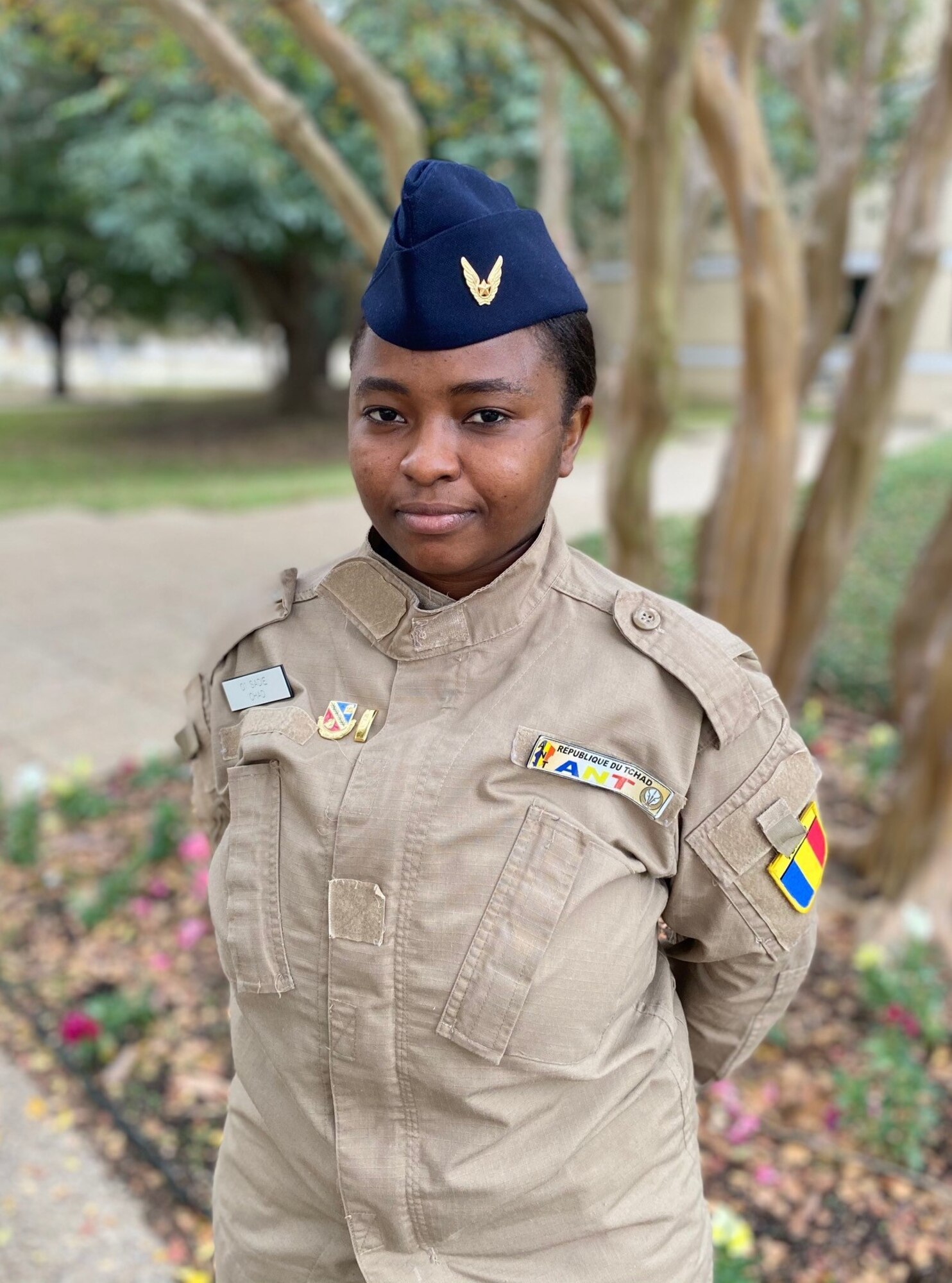 Second Lt. Ahmat Sadie of the Republic of Chad air force is one of the first two women in that service to become a pilot.