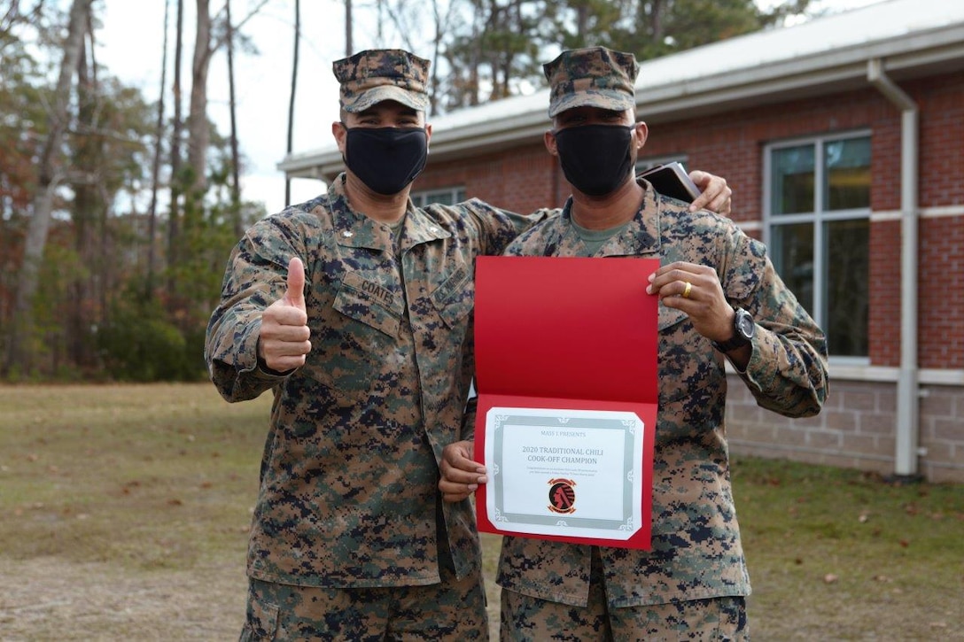 Marines of MASS-1 participate in the 2020 Chili Cook-Off