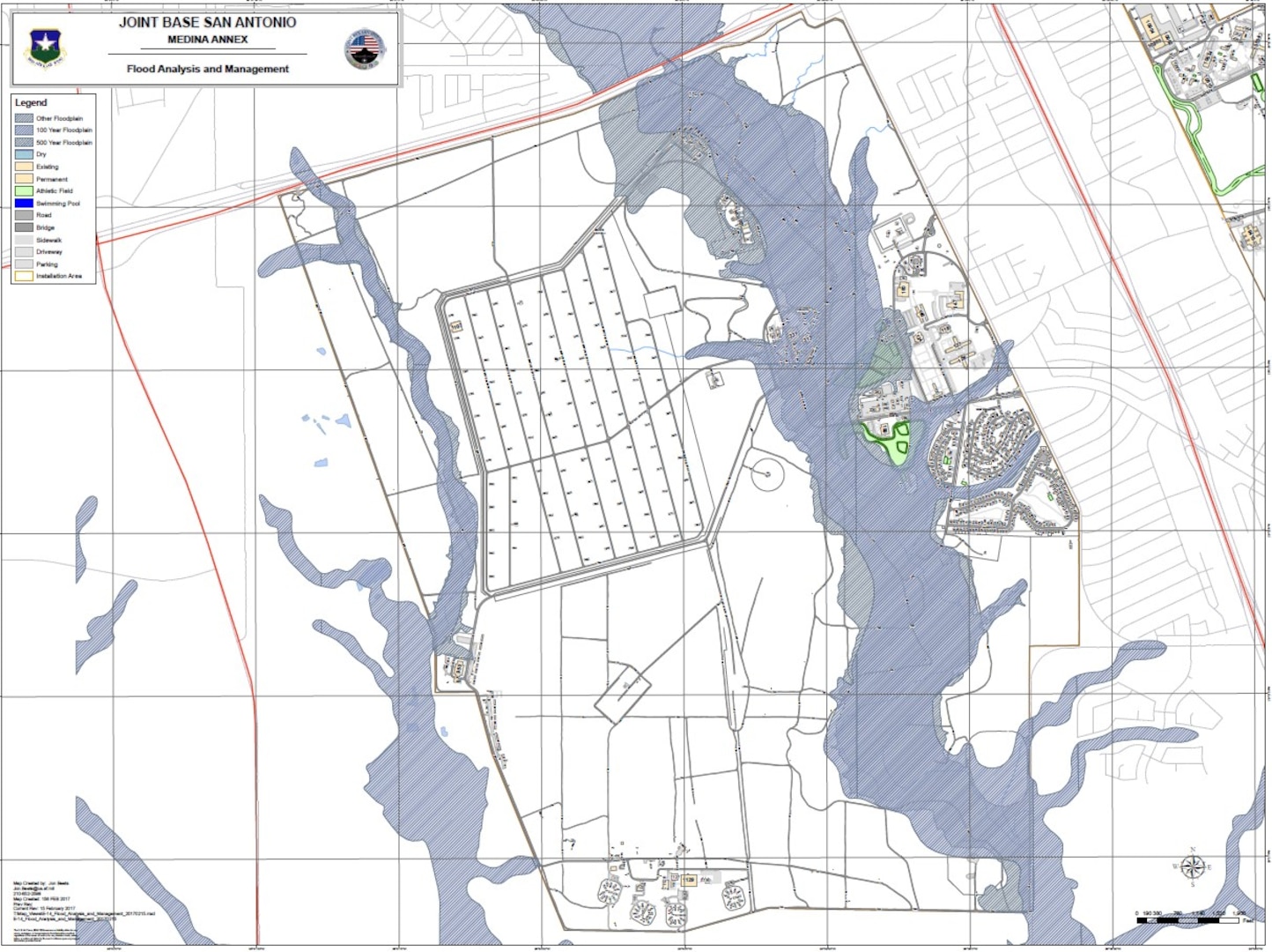 Joint Base San Antonio-Chapman Annex, formerly JBSA-Medina Annex, flood map.