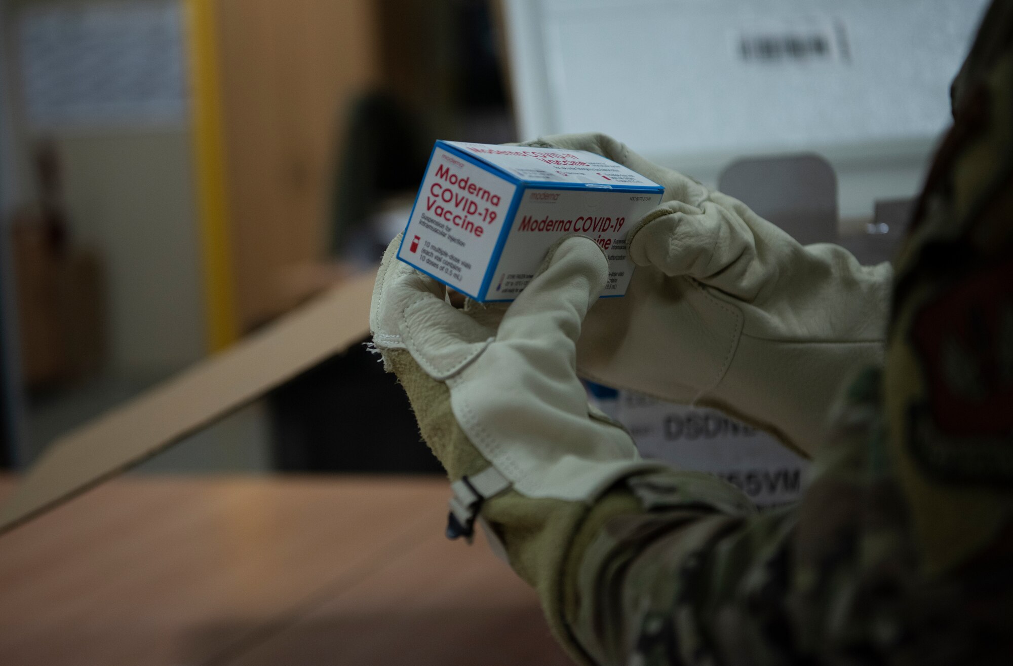 An initial shipment of COVID-19 vaccines arrive at Ramstein Air Base, Germany, Dec. 30, 2020.
