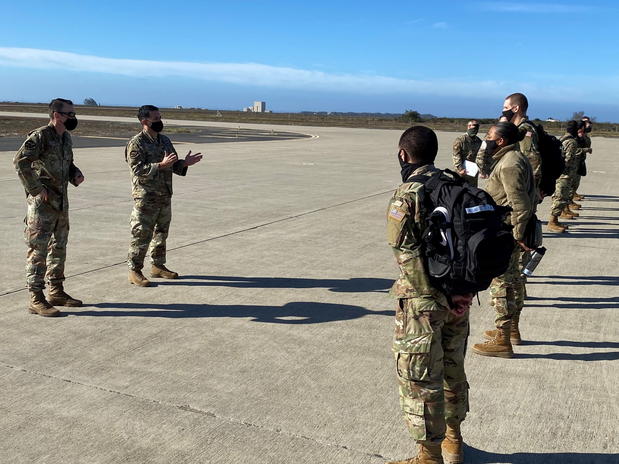 New USSF enlistees arriving at Vandenberg AFB airfield