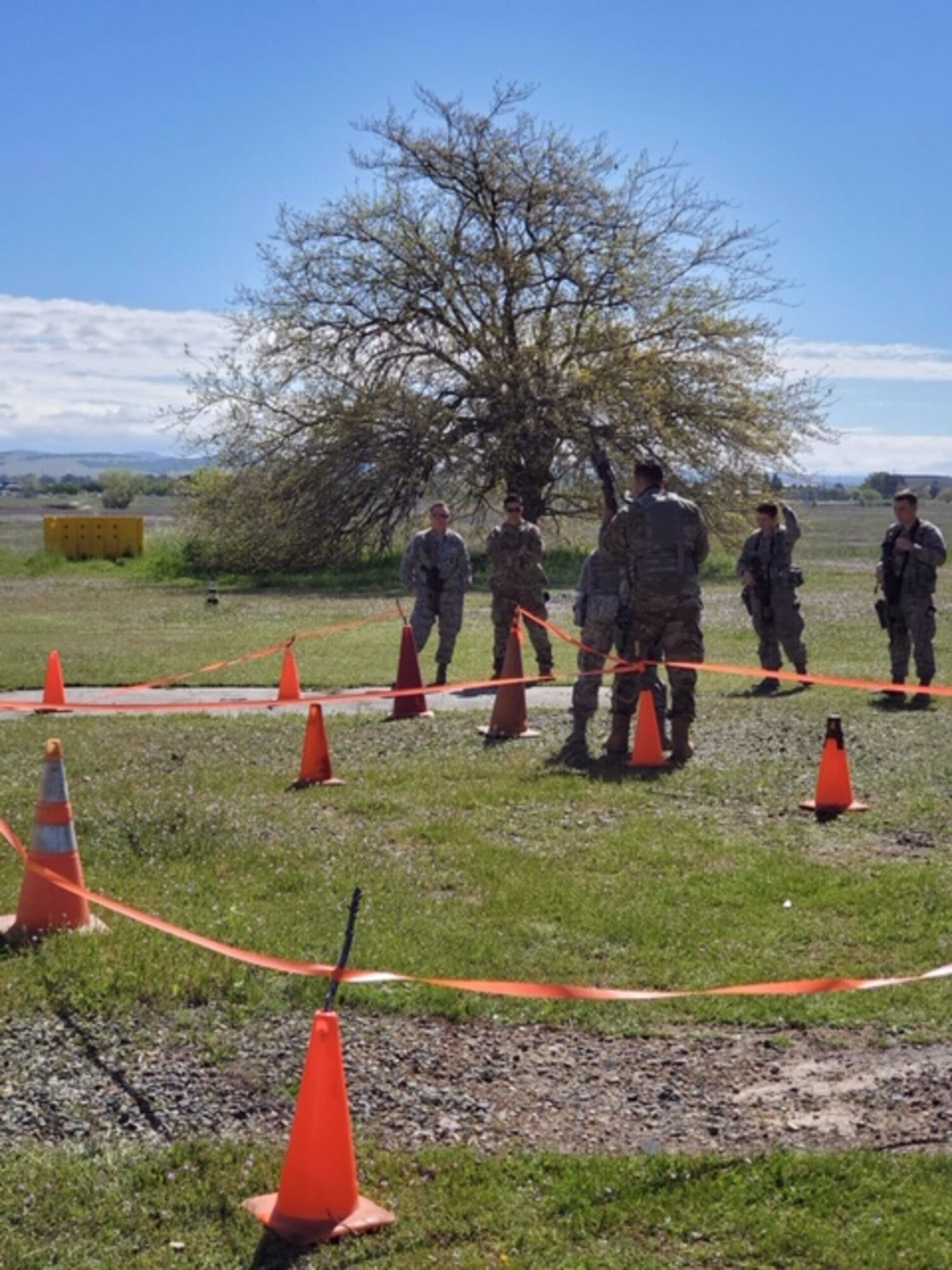 Genesis training program students from the 940th Security Forces Squadron learn how close-quarters-combat is conducted without walls in spring 2020 at Beale Air Force Base, California.