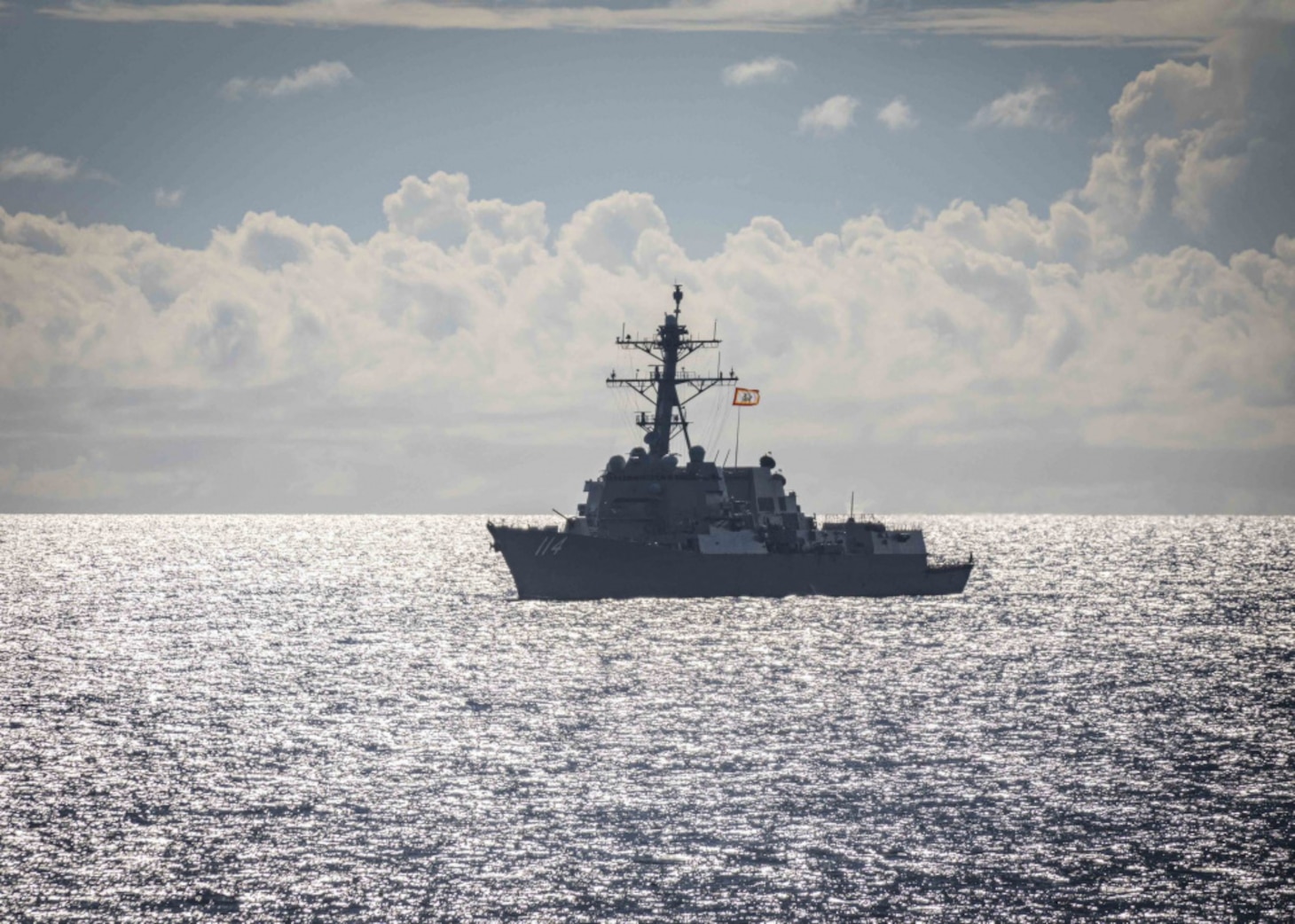 Official U.S. Navy file photo of the Arleigh Burke-class guided-missile destroyer USS Ralph Johnson (DDG 114).