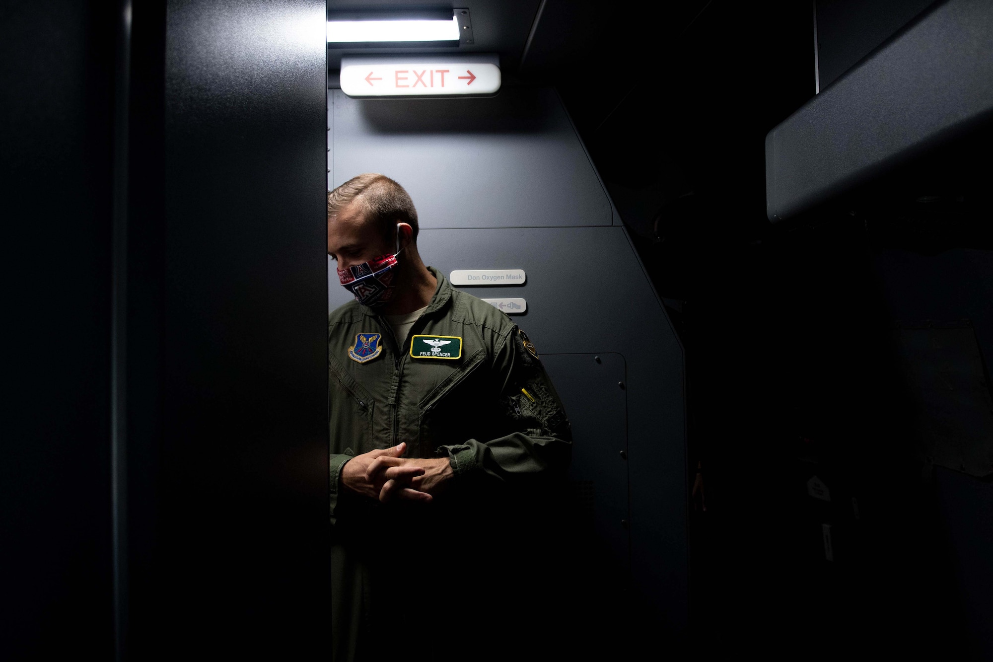 An Airman inspects a jet