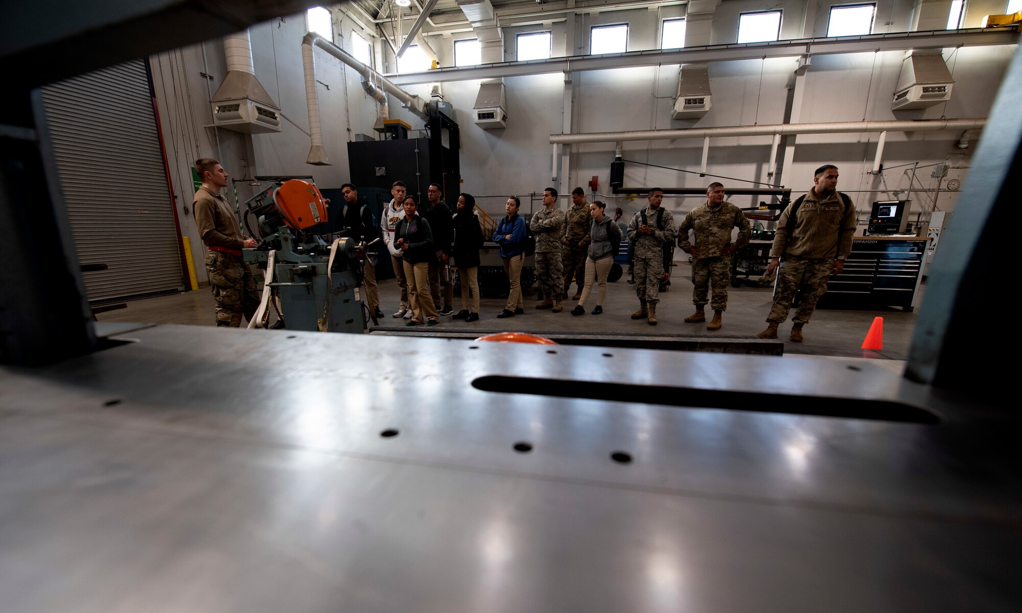 Airmen show and explain their jobs to cadets who traveled from Puerto Rico to better understand the operational Air Force.