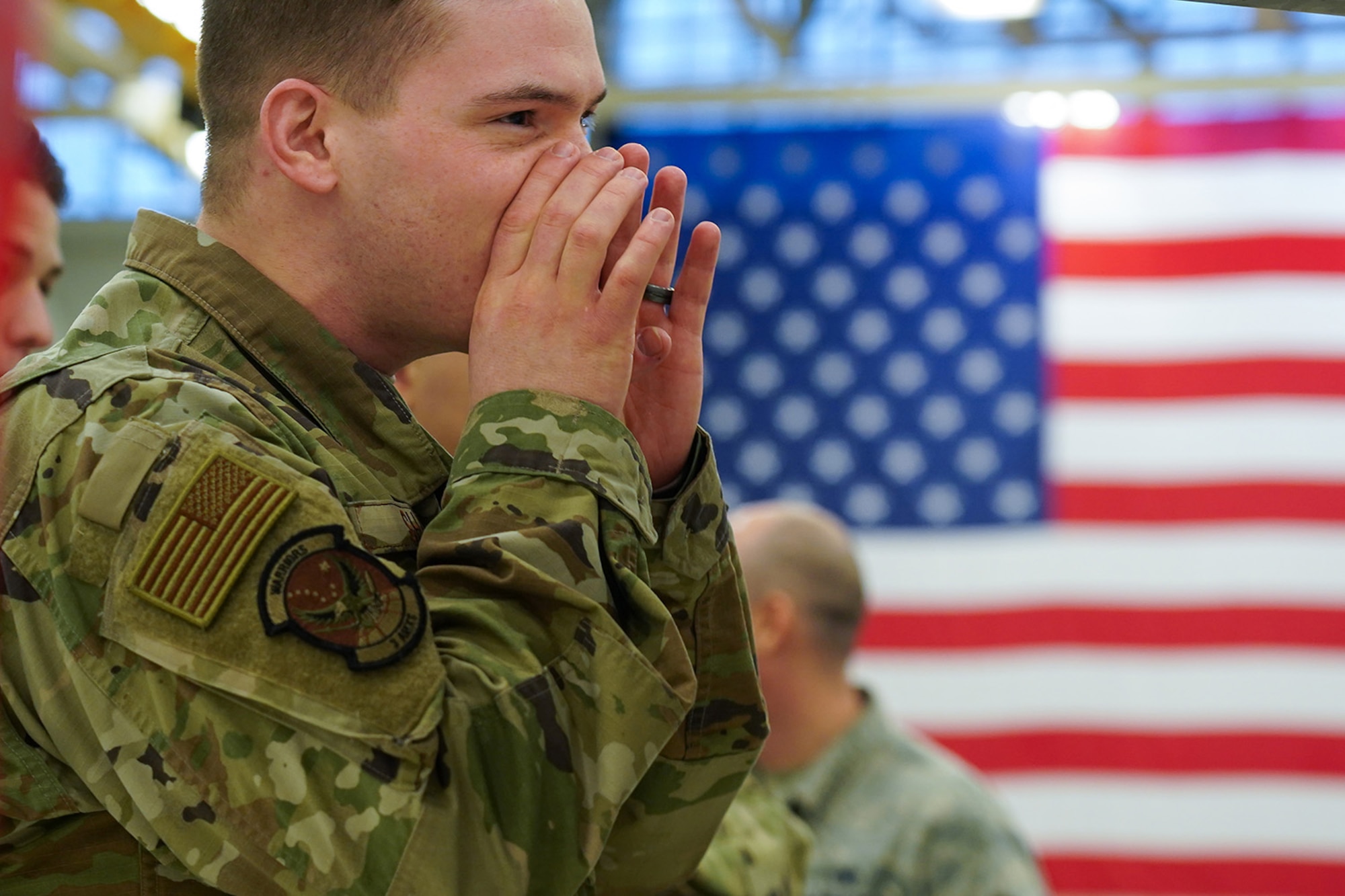 Airmen assigned to the 90th and 525th Aircraft Maintenance Units compete during a timed F-22 Raptor load crew competition on Joint Base Elmendorf-Richardson, Alaska, Jan. 31, 2020.